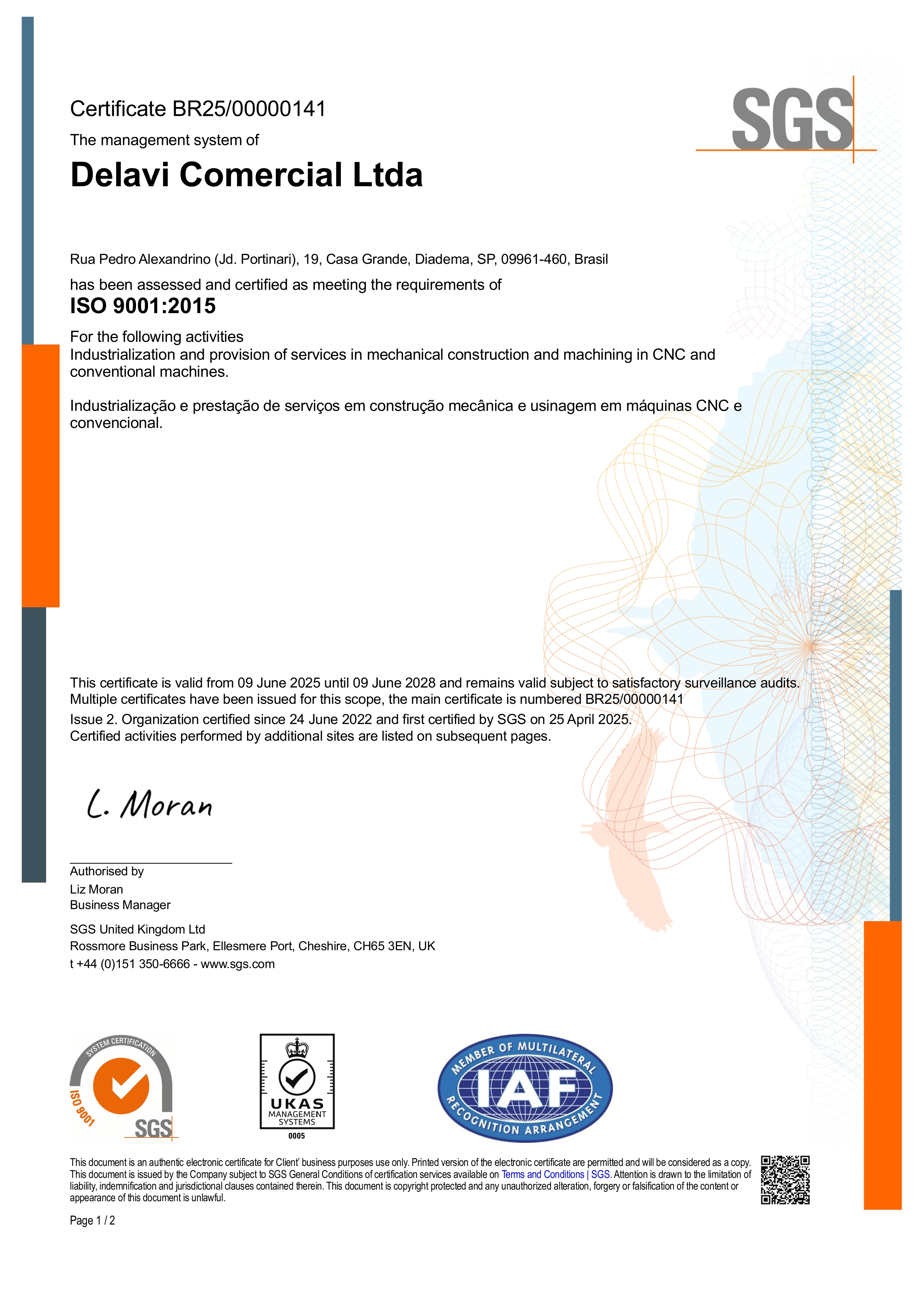 Certificado Delavi